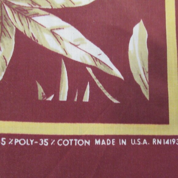 Les Foulards D'Henriette Women Scarf Maroon Floral Vintage USA Square 28.8" - Picture 2 of 9